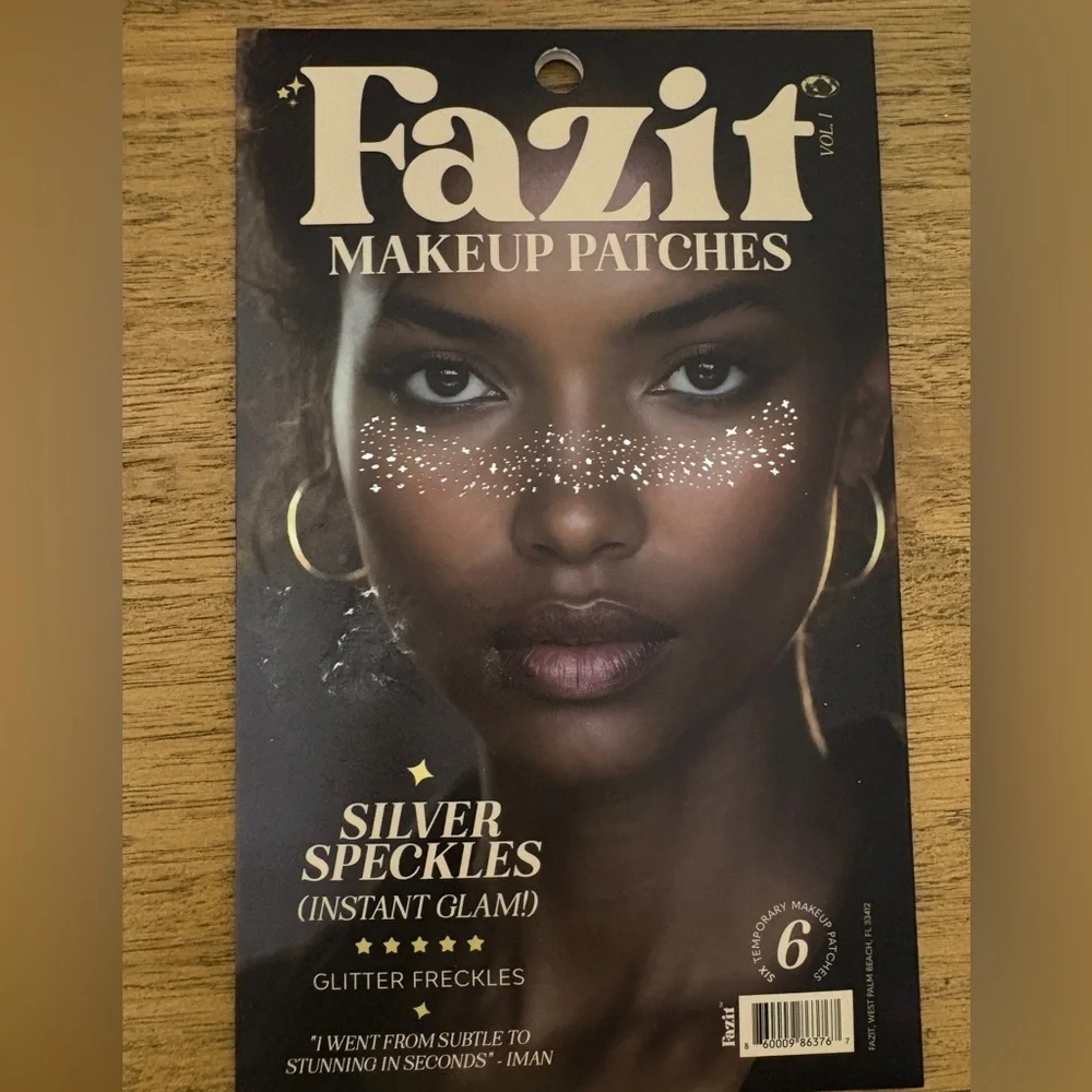 Fazit Silver Speckles Makeup Patches/Glitter Freckles, Pack of 6 NEW